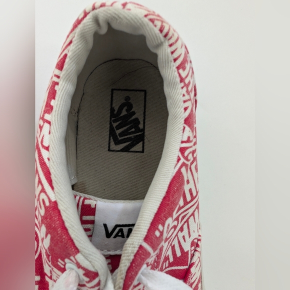 VANS "Off The Wall" Graphic Red and White Skateboard Sneakers For Kids - Picture 8 of 10